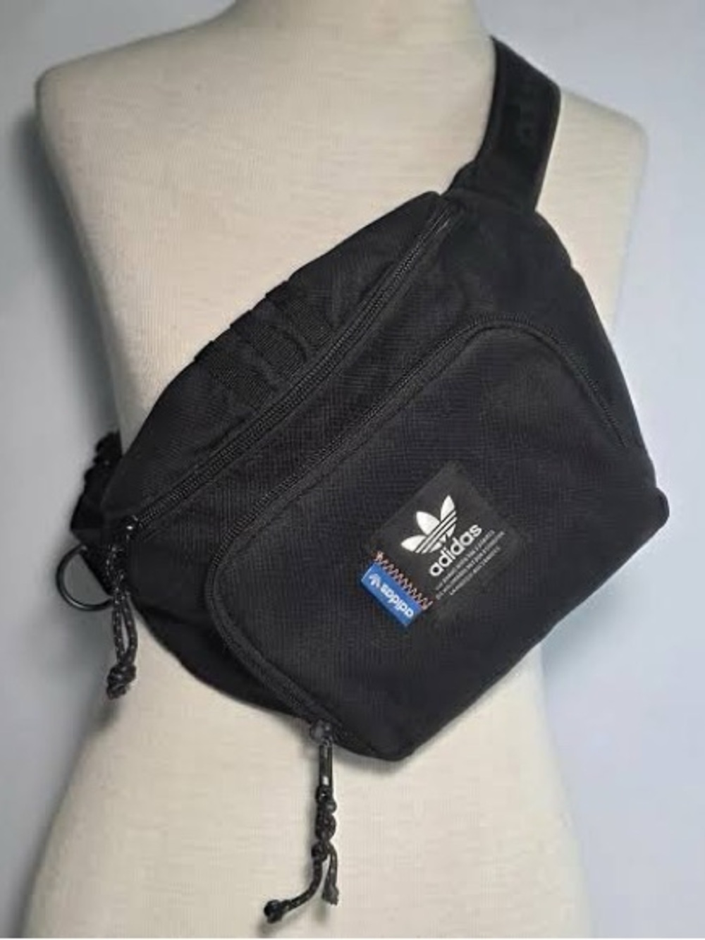 Adidas Originals Black Crossbody Bag – Trefoil Logo – Adjustable Strap
